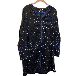Summersalt The Cloud 9 Boyfriend Sleep Shirt Color: Black/Blue Size: Xs NWOT